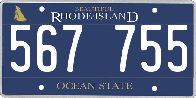 RI license plate 567755