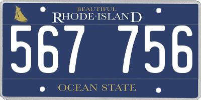 RI license plate 567756