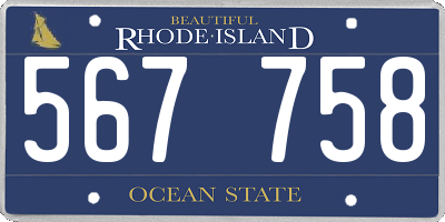 RI license plate 567758