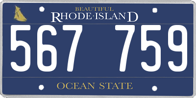 RI license plate 567759