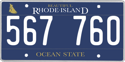 RI license plate 567760