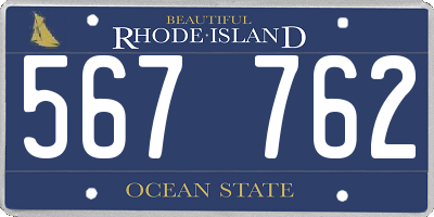 RI license plate 567762