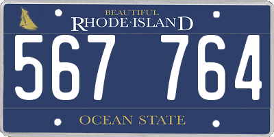 RI license plate 567764