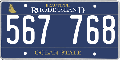 RI license plate 567768