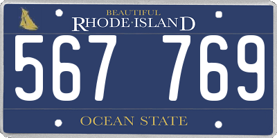 RI license plate 567769