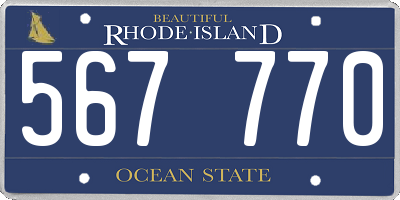 RI license plate 567770
