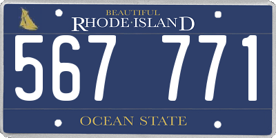 RI license plate 567771
