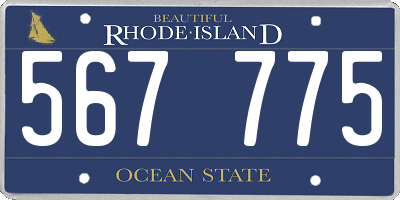 RI license plate 567775
