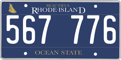 RI license plate 567776