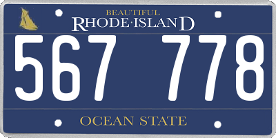 RI license plate 567778