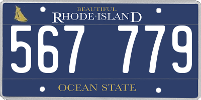 RI license plate 567779