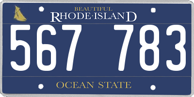RI license plate 567783