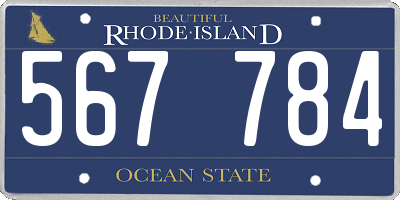 RI license plate 567784