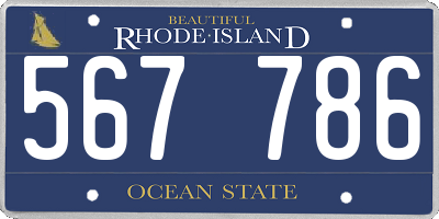 RI license plate 567786