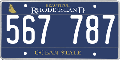 RI license plate 567787