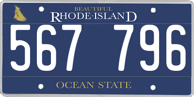 RI license plate 567796