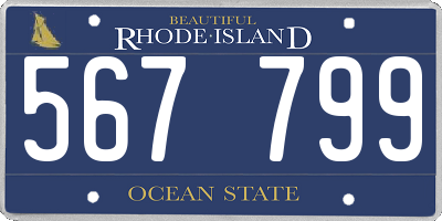 RI license plate 567799