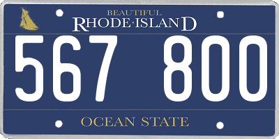 RI license plate 567800
