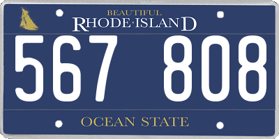 RI license plate 567808