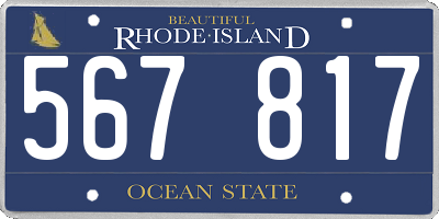 RI license plate 567817