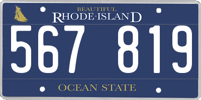 RI license plate 567819
