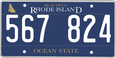 RI license plate 567824