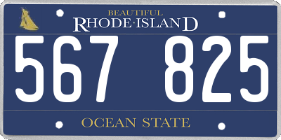 RI license plate 567825