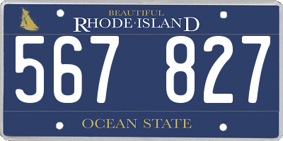 RI license plate 567827