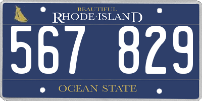 RI license plate 567829