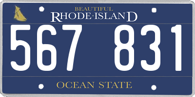 RI license plate 567831