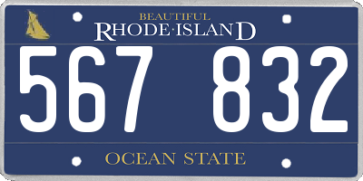 RI license plate 567832