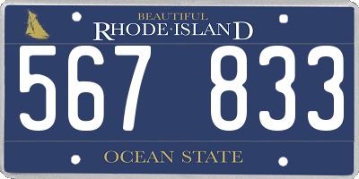 RI license plate 567833