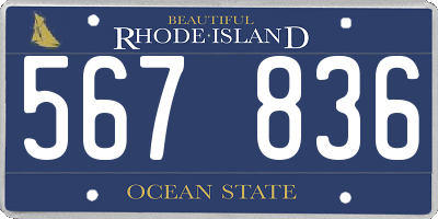 RI license plate 567836