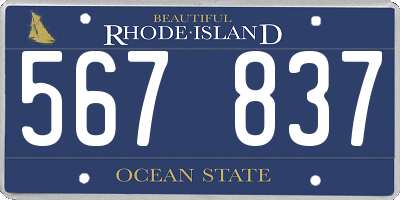 RI license plate 567837