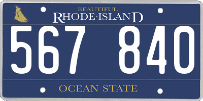 RI license plate 567840