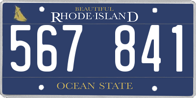RI license plate 567841