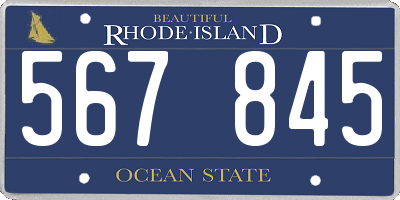 RI license plate 567845