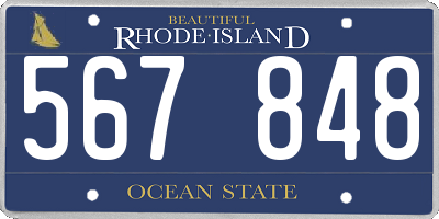 RI license plate 567848