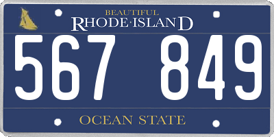 RI license plate 567849