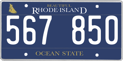 RI license plate 567850