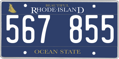 RI license plate 567855