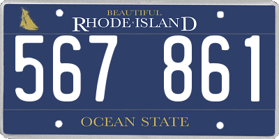 RI license plate 567861