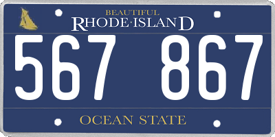 RI license plate 567867