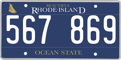 RI license plate 567869