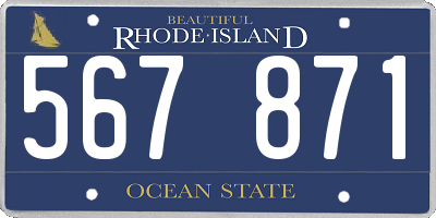 RI license plate 567871