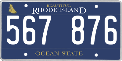 RI license plate 567876
