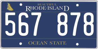 RI license plate 567878