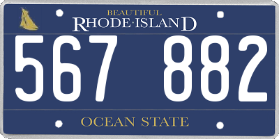 RI license plate 567882