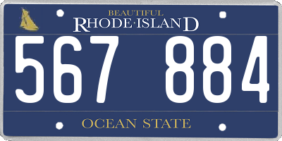 RI license plate 567884