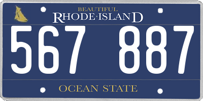 RI license plate 567887